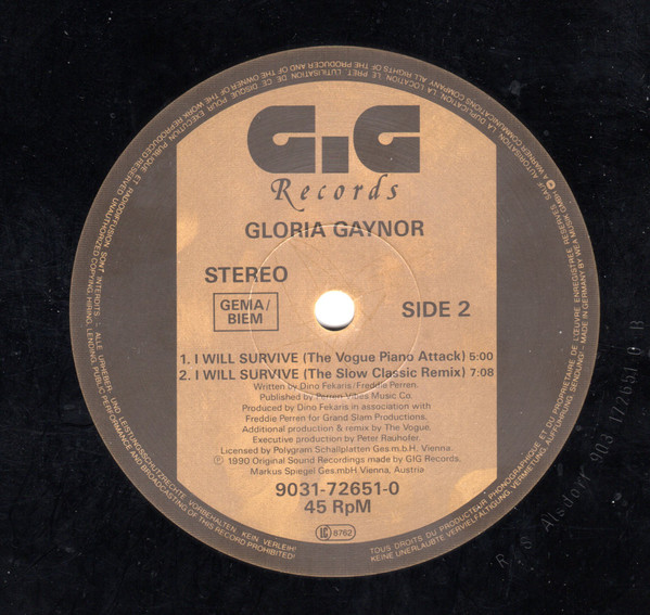Gloria Gaynor - I Will Survive (The Classic & Vogue Remixes) | GiG Records (9031-72651-0) - 3 Gloria Gaynor - I Will Survive (The Classic & Vogue Remixes) | GiG Records (9031-72651-0) - 3