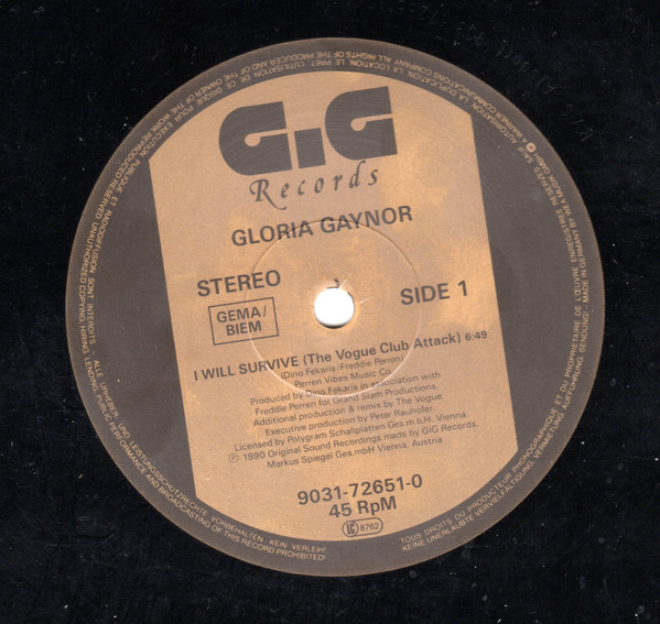 Gloria Gaynor - I Will Survive (The Classic & Vogue Remixes) | GiG Records (9031-72651-0) - 2 Gloria Gaynor - I Will Survive (The Classic & Vogue Remixes) | GiG Records (9031-72651-0) - 2