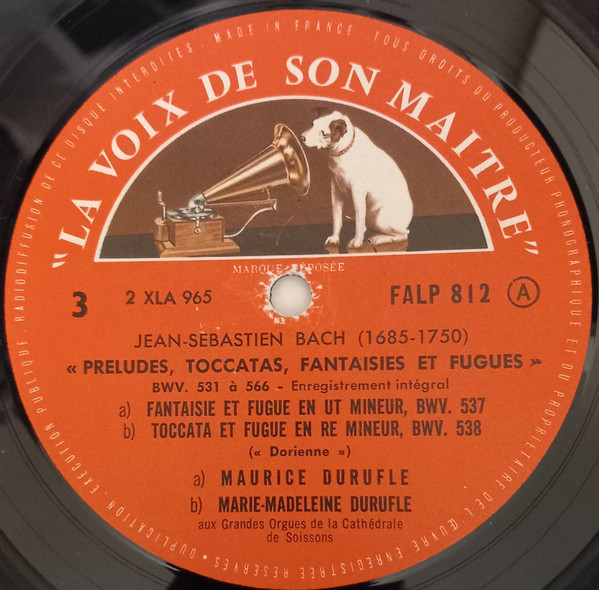 Johann Sebastian Bach , Maurice Duruflé , Marie-Madeleine Duruflé-Chevalier - Préludes Toccatas Fantaisies Et Fugues 2 | La Voix De Son Maître (FALP 812) - 2
