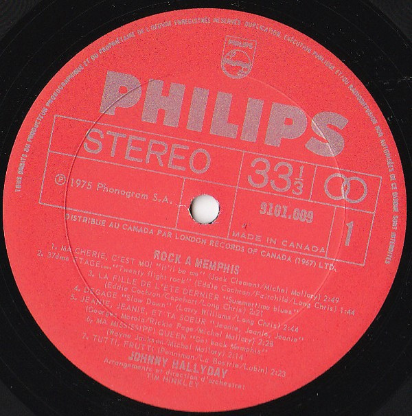 Johnny Hallyday - Rock A Memphis [Vinyl] | Philips (9101009) - 3