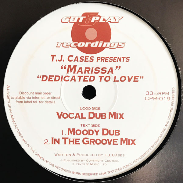 TJ Cases Presents Marissa - Dedicated To Love | Cut & Play Recordings (CPR-019) - main