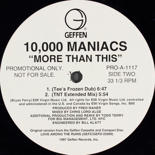 10,000 Maniacs - More Than This | Geffen Records (PRO-A-1117) - 2
