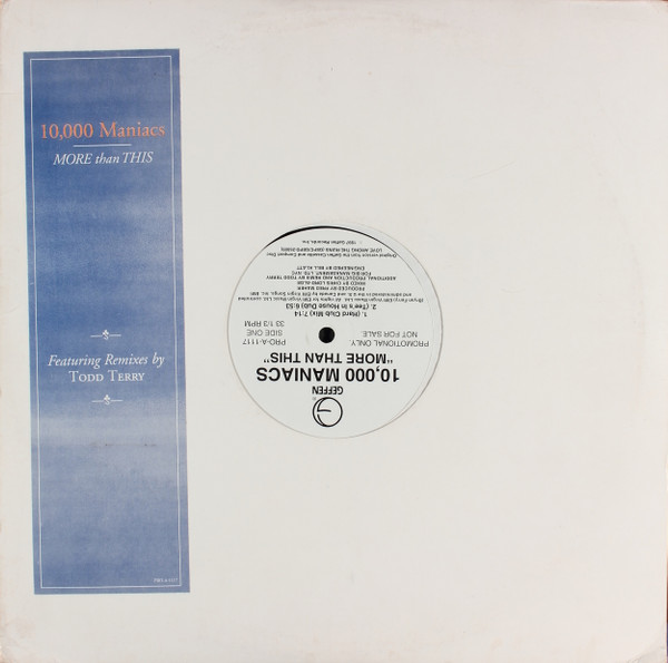 10,000 Maniacs - More Than This | Geffen Records (PRO-A-1117) - 3