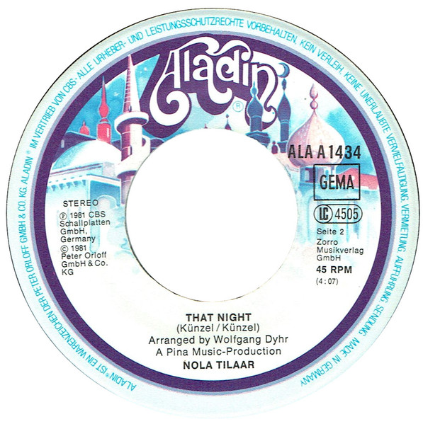 Nola Tilaar - Just A Vision | Aladin (ALA 1434) - 4