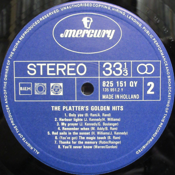 The Platters - The Platters' Golden Hits | Mercury (825 151 QY) - 4 The Platters - The Platters' Golden Hits | Mercury (825 151 QY) - 4