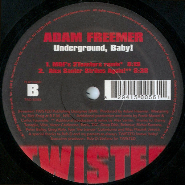 Adam Freemer - Underground, Baby! | Twisted America Records (TWD-50056-1)