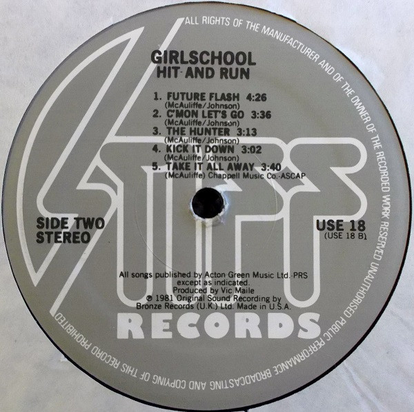 Girlschool - Hit And Run | Stiff Records (USE-18) - 4