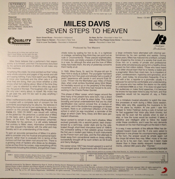 Miles Davis - Seven Steps To Heaven | Analogue Productions (APJ 8851) - 4 Miles Davis - Seven Steps To Heaven | Analogue Productions (APJ 8851) - 4