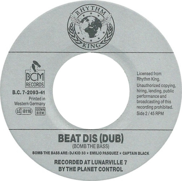 Bomb The Bass - Beat Dis | BCM Records (B.C. 7-2093-41) - 4