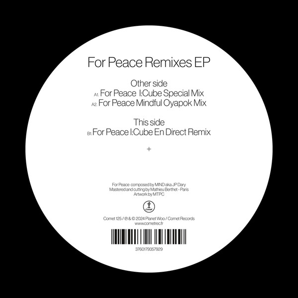 Jean-Phi Dary  &  I:Cube - For Peace Remixes EP | Comet Records (COMET125) - main