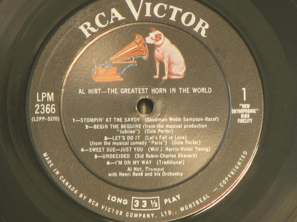Al Hirt , Henri René - Al Hirt The Greatest Horn In The World | RCA Victor (LPM-2366) - 3 Al Hirt , Henri René - Al Hirt The Greatest Horn In The World | RCA Victor (LPM-2366) - 3