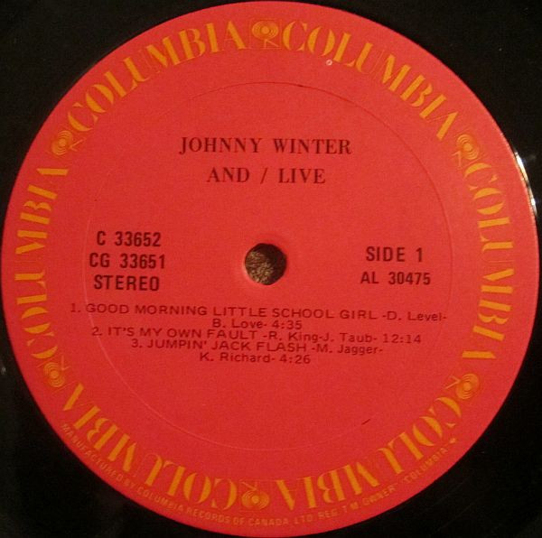 Johnny Winter - And/Live (2LP) [Vinyl] | Columbia (CG 33651) - 3