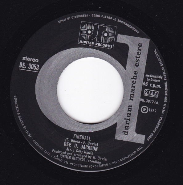 Dee D. Jackson - Fireball | Durium (DE 3053) - 3
