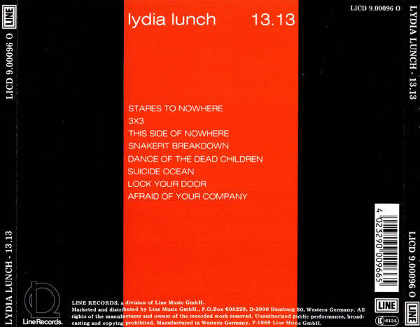 Lydia Lunch / 13.13 - 13.13 | Line Records (LICD 9.00096 O) - 2