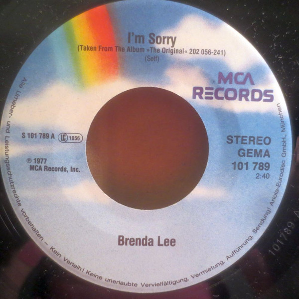Brenda Lee - I'm Sorry / Sweet Nothin's | MCA Records (101 789) - 3