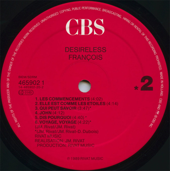 Desireless - François | CBS (CBS 465 902 0) - 4
