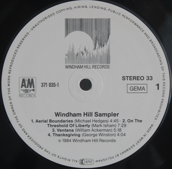 Various - Windham Hill Records Sampler | Windham Hill Records (371035-1) - 3 Various - Windham Hill Records Sampler | Windham Hill Records (371035-1) - 3
