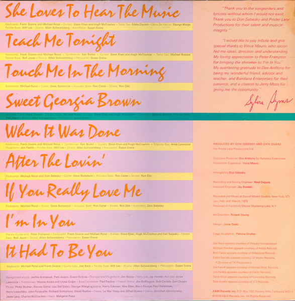 Sylvia Syms - She Loves To Hear The Music | A&M Records (SP-4696) - 2