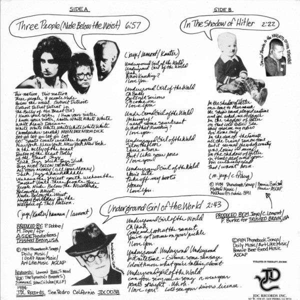 Tyrants In Therapy - Three People (Nude Below The Waist) (Super Scratch Mix) | JDC Records (JDC 0038) - 2 Tyrants In Therapy - Three People (Nude Below The Waist) (Super Scratch Mix) | JDC Records (JDC 0038) - 2