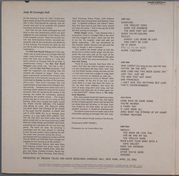 Judy Garland - Judy At Carnegie Hall - Judy In Person | Capitol Records (WBO 1569) - 2 Judy Garland - Judy At Carnegie Hall - Judy In Person | Capitol Records (WBO 1569) - 2