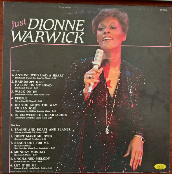Dionne Warwick - just Dionne Warwick | International Joker Production (SM 4046) - 2 Dionne Warwick - just Dionne Warwick | International Joker Production (SM 4046) - 2