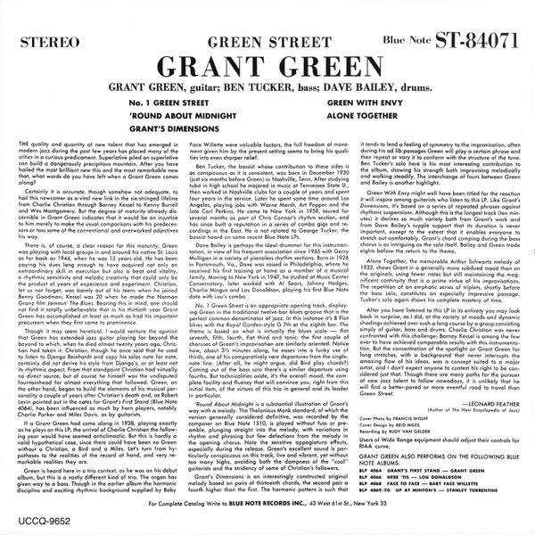 Grant Green - Green Street | Blue Note (UCCQ-9652) - 4