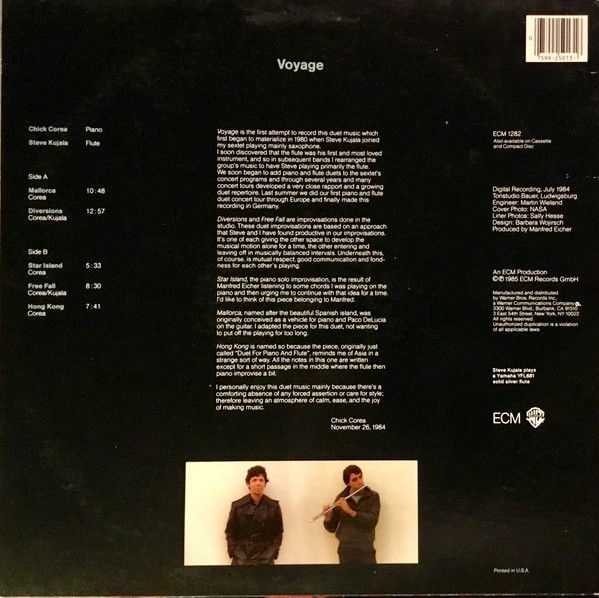 Chick Corea , Steve Kujala - Voyage | ECM Records (1-25013) - 2 Chick Corea , Steve Kujala - Voyage | ECM Records (1-25013) - 2
