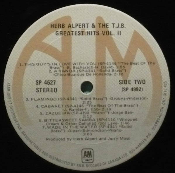 Herb Alpert & The Tijuana Brass - Greatest Hits Vol. 2 | A&M Records (SP-4627) - 3 Herb Alpert & The Tijuana Brass - Greatest Hits Vol. 2 | A&M Records (SP-4627) - 3