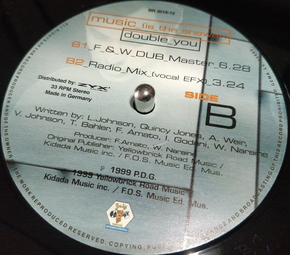 Double You - Music (Is The Answer) | Baby Records International (BR 3016-12) - 4 Double You - Music (Is The Answer) | Baby Records International (BR 3016-12) - 4