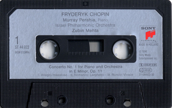 Frédéric Chopin - Murray Perahia , Israel Philharmonic Orchestra , Zubin Mehta - Piano Concertos Nos. 1 & 2 | Sony Classical (ST 44922) - 3 Frédéric Chopin - Murray Perahia , Israel Philharmonic Orchestra , Zubin Mehta - Piano Concertos Nos. 1 & 2 | Sony Classical (ST 44922) - 3
