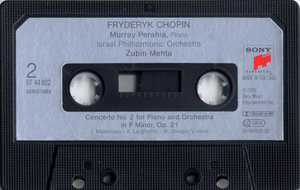 Frédéric Chopin - Murray Perahia , Israel Philharmonic Orchestra , Zubin Mehta - Piano Concertos Nos. 1 & 2 | Sony Classical (ST 44922) - 4 Frédéric Chopin - Murray Perahia , Israel Philharmonic Orchestra , Zubin Mehta - Piano Concertos Nos. 1 & 2 | Sony Classical (ST 44922) - 4