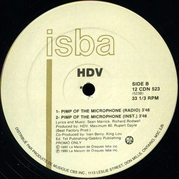 HDV - Pimp Of The Microphone | Isba (12 CDN 523) - 2