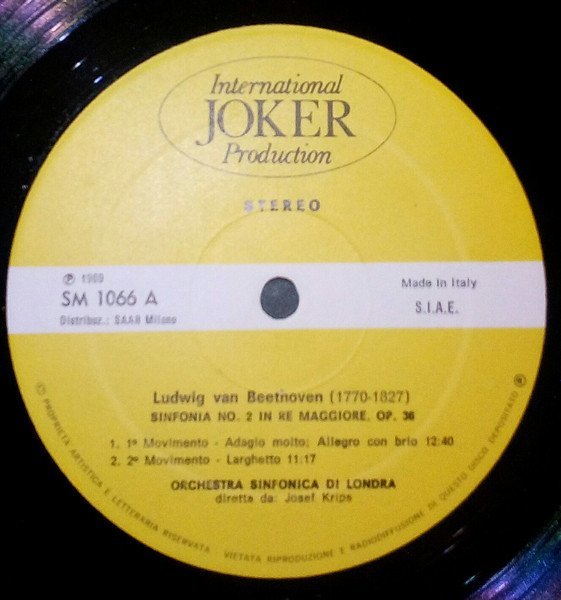 Ludwig van Beethoven • London Symphony Orchestra • Josef Krips - Sinfonia N.2 In Re Maggiore Op.36 | International Joker Production (SM1066) - 2 Ludwig van Beethoven • London Symphony Orchestra • Josef Krips - Sinfonia N.2 In Re Maggiore Op.36 | International Joker Production (SM1066) - 2