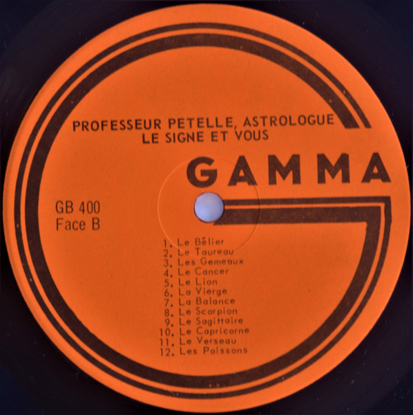 Yves Petelle - Le Professeur Petelle, Astrologue [Vinyl] | Gamma (GB-400) - 4