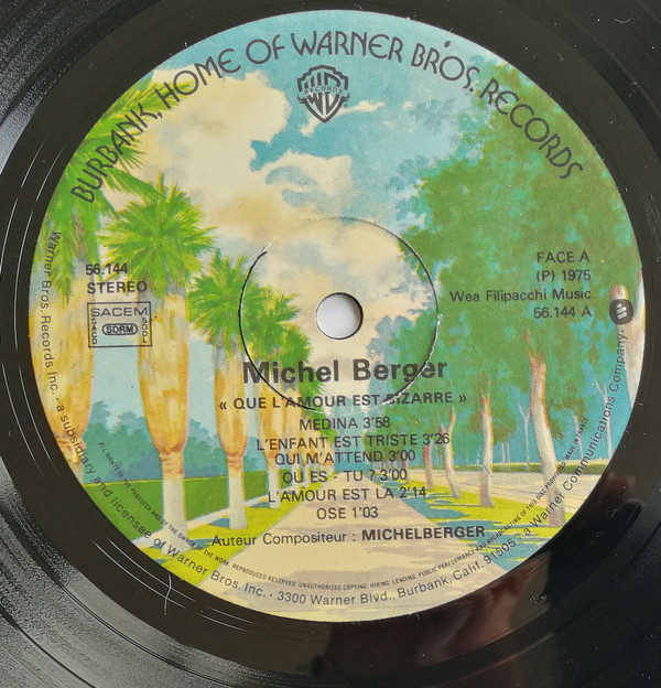 Michel Berger - Que L'amour Est Bizarre | Warner Bros. Records (56144) - main