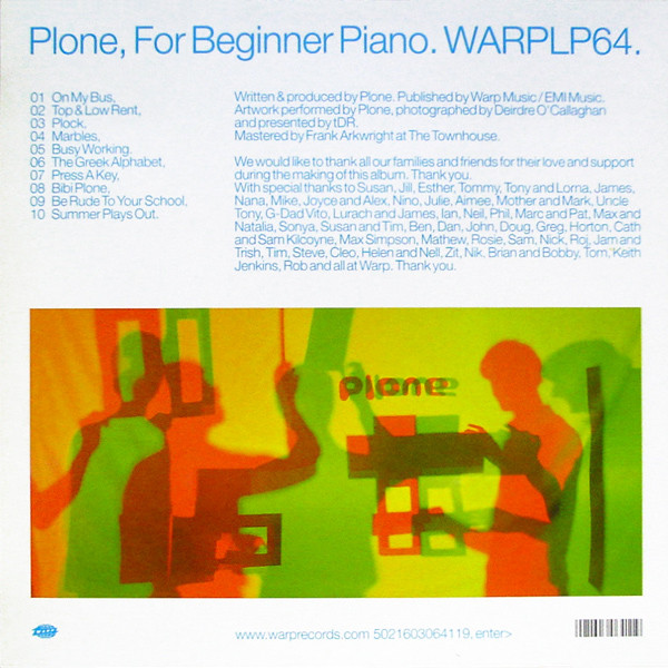 Plone - For Beginner Piano | Warp Records (WARPLP64) - 2 Plone - For Beginner Piano | Warp Records (WARPLP64) - 2