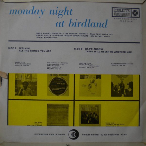 Hank Mobley - Monday Night At Birdland | Roulette (R-52015) - 2 Hank Mobley - Monday Night At Birdland | Roulette (R-52015) - 2