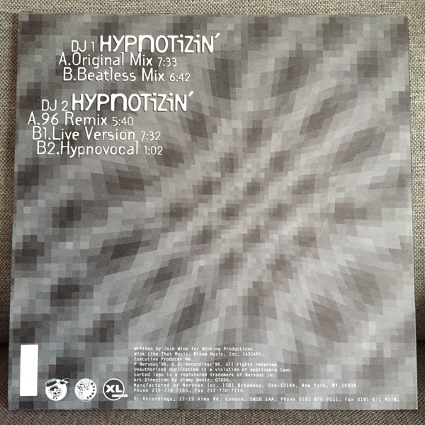 Josh Wink - Hypnotizin' | XL Recordings (XLT71DJ) - 2
