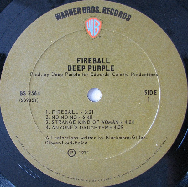 Deep Purple - Fireball | Warner Bros. Records (BS 2564) - 4 Deep Purple - Fireball | Warner Bros. Records (BS 2564) - 4