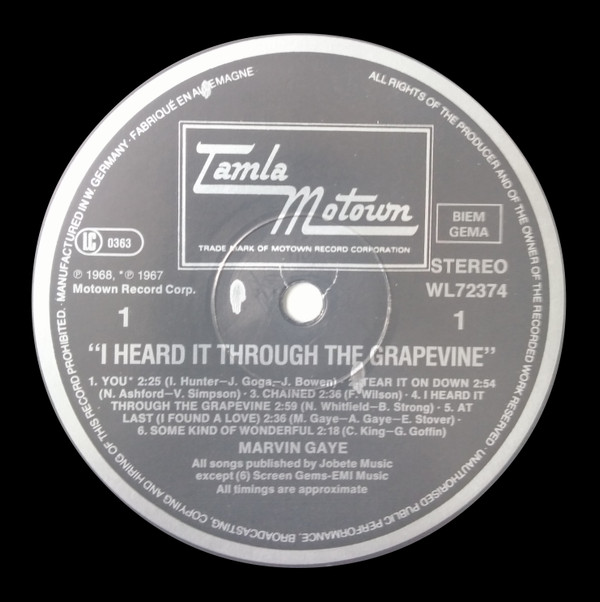 Marvin Gaye - I Heard It Through The Grapevine! | Tamla Motown (WL72374) - 3 Marvin Gaye - I Heard It Through The Grapevine! | Tamla Motown (WL72374) - 3