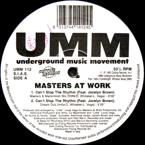 Masters At Work - Can't Stop The Rhythm | UMM (UMM 112) - main