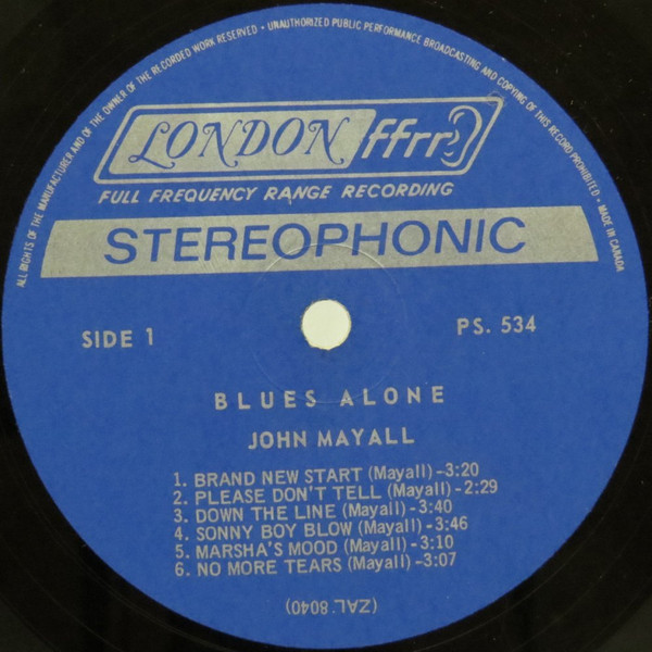 John Mayall - The Blues Alone | London Records (PS. 534) - 3 John Mayall - The Blues Alone | London Records (PS. 534) - 3