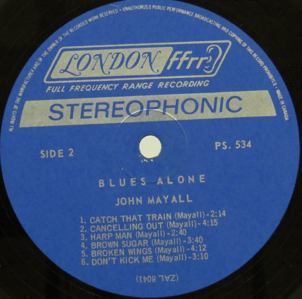 John Mayall - The Blues Alone | London Records (PS. 534) - 4 John Mayall - The Blues Alone | London Records (PS. 534) - 4