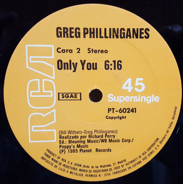 Greg Phillinganes - Lazy Nina | RCA (PT-60241) - 3