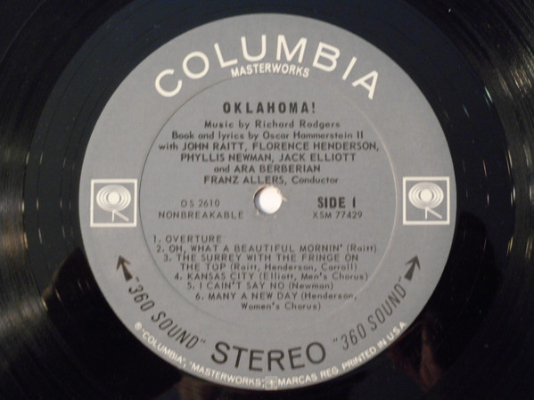 John Raitt , Florence Henderson , Jack Elliott , Ara Berberian , Phyllis Newman , Franz Allers - Oklahoma! | Columbia Masterworks (OS 2610) - 3