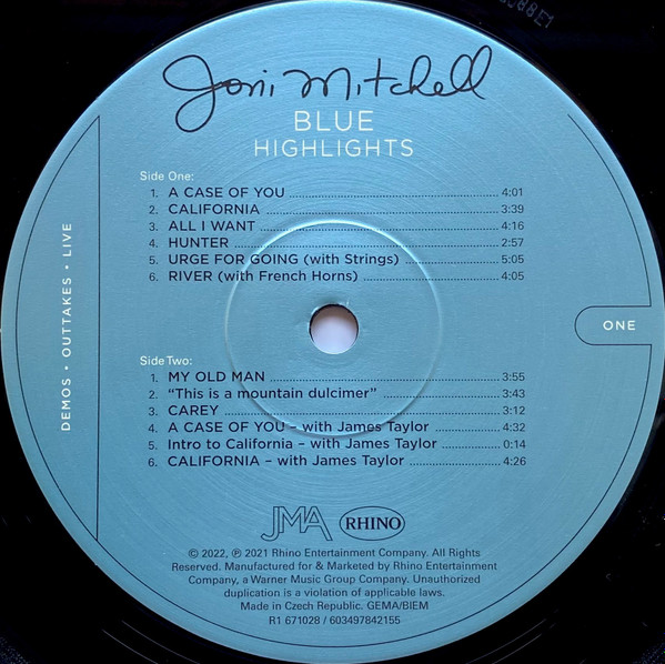 Joni Mitchell - Blue Highlights | Rhino Records (R1 671028) - 3 Joni Mitchell - Blue Highlights | Rhino Records (R1 671028) - 3