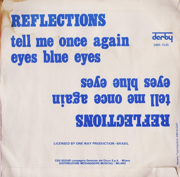The Light Reflections - Tell Me Once Again / Eyes Blue Eyes | Derby (DBR 1535) - 2