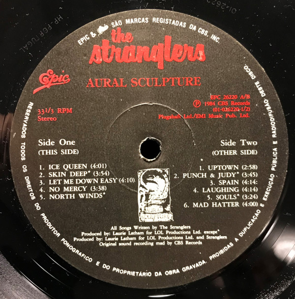 The Stranglers - Aural Sculpture | Epic (EPC 26220) - main