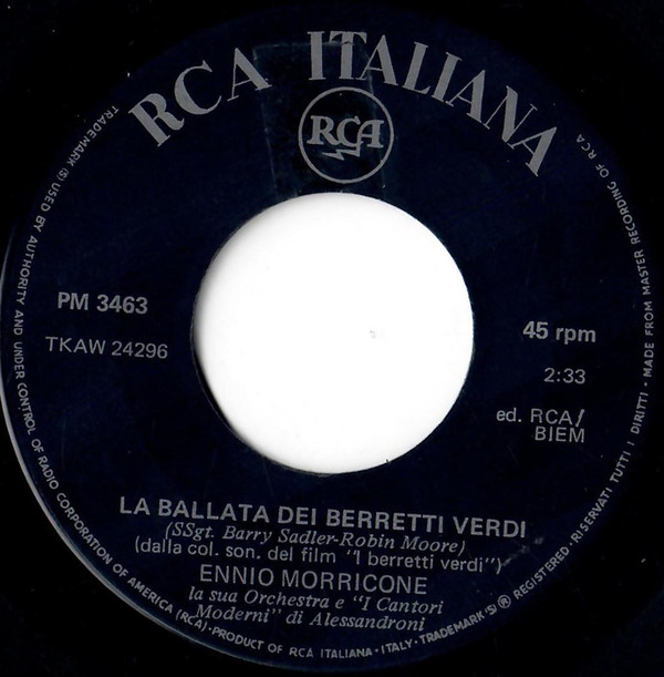 Ennio Morricone - La Ballata Dei Berretti Verdi | RCA Italiana (PM 3463) - 3