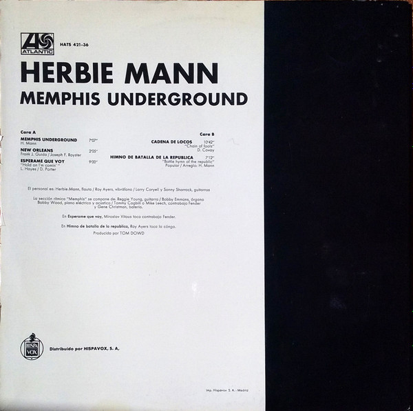 Herbie Mann - Memphis Underground | Atlantic (HATS 421-36) - 2